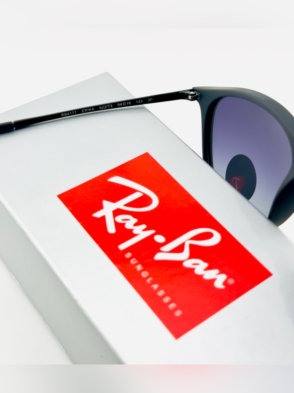 Ray-Ban Erika Women Sunglasses RB4171 Matte black Frame Gradient Gray Lenses - Picture 12 of 14